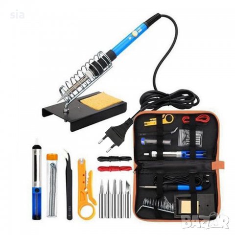 КОМПЛЕКТ ПОЯЛНИК  С  15 ЧАСТИ С ЧАНТА ЗА СЪХРАНЕНИЕ ОТ ЕКО КОЖА, ПОЯЛНИК 100W, 220V