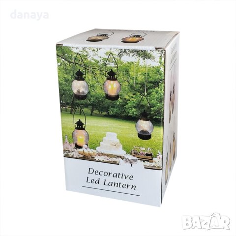 4141 Декоративен Led фенер лампа с реалистични свещи, 20 см, снимка 5 - Декорация за дома - 42590524