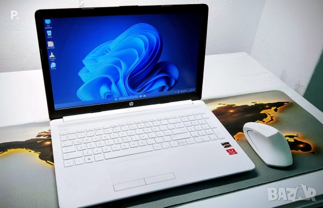 Бял лаптоп HP, с чанта, отличен! , снимка 3 - Лаптопи за дома - 53928292