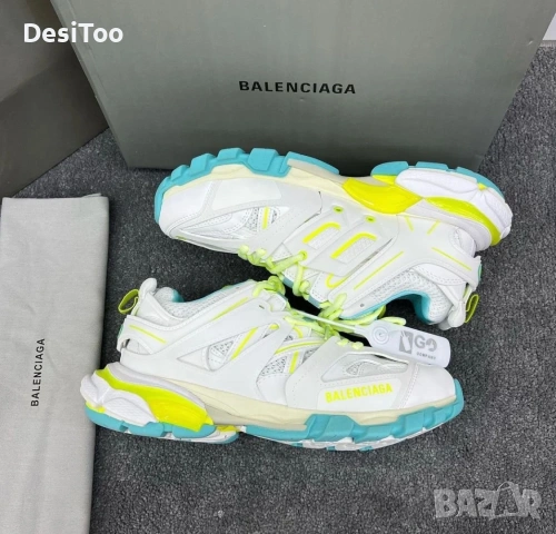 Balenciaga Track Sneaker "White/Neon Yellow/Light Blue" , снимка 5 - Маратонки - 54348717
