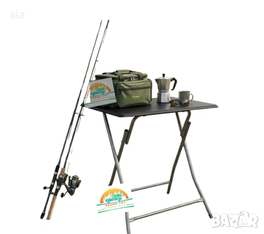 Сгъваема маса за къмпинг, палатка, пикник, Черен Правоъгълен плот