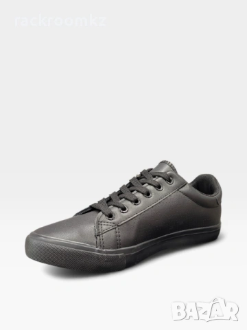 Мъжки кецове от кожа в черно W210040 black, снимка 2 - Кецове - 54344900