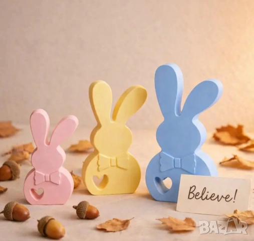 Молд зайци 3 размера, снимка 4 - Форми - 53257760