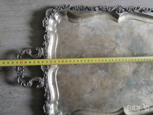 стара посребрена табла,поднос от месинг, снимка 4 - Други ценни предмети - 38648137