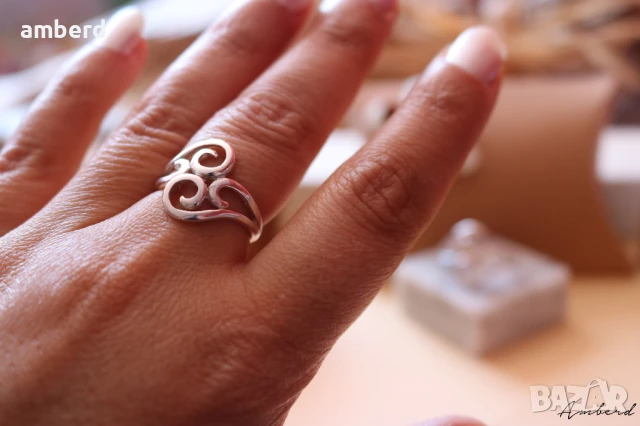 Сребърен пръстен модел R082, снимка 2 - Пръстени - 51340799