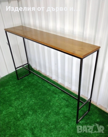 метална бар маса с дървен плот в наличност , снимка 6 - Маси - 52419225