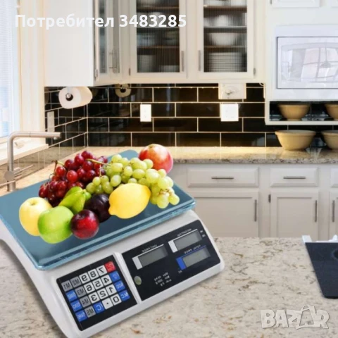 Кухненска везна с калкулатор - 40кг., LCD екран, водоустойчива платформа, снимка 8 - Електронни везни - 48560582