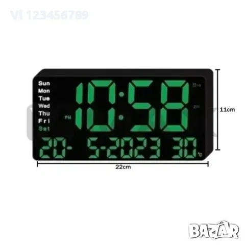 Стенен часовник/календар, термометър и др/ със зелена светлина, снимка 2 - Стенни часовници - 53951113