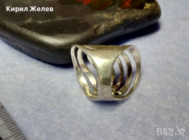 ШИКОЗЕН СТИЛЕН СРЕБЪРЕН АРТ ПРЪСТЕН СРЕБРО 925 АЖУРЕН МОДЕЛ с БЯЛА ПОЗЛАТА 49302, снимка 9 - Пръстени - 50354706