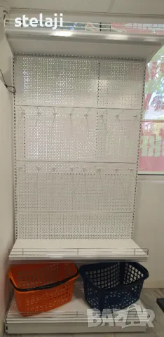 ПРОМО! Крайстенен стелаж с перфориран гръб за метални куки!, снимка 9 - Стелажи и щандове - 49452217