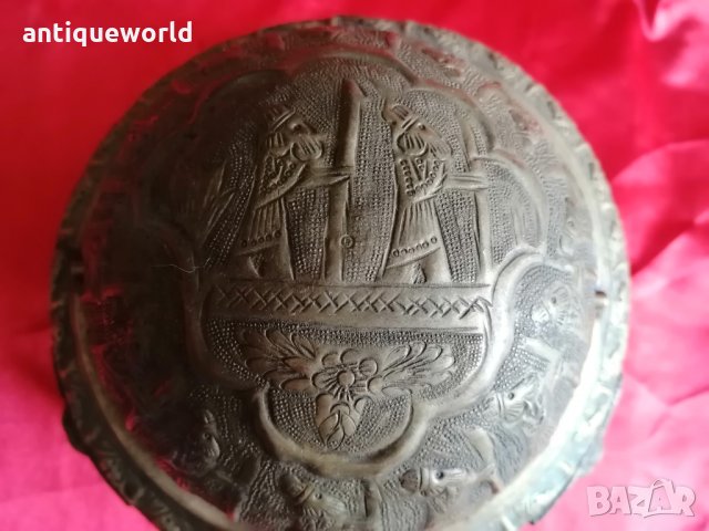 Уникален Старинен ПЕРСИЙСКИ Съд за Хайвер, снимка 3 - Антикварни и старинни предмети - 33716161