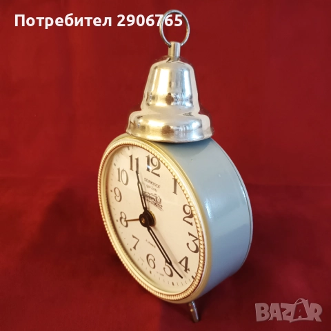 Часовник будилник Янтар с кабанка работещ, снимка 3 - Антикварни и старинни предмети - 52170980