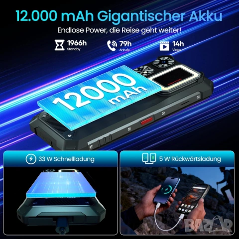 LAGENIO Rhino 1 Pro - 6.9", 8GB+16GB/256GB, 12000mAh, защита, Stereo, снимка 4 - Други - 54063243