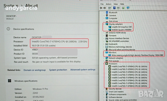 ThinkPad P70/Core i7-6700HQ/16GB RAM/256GB SSD NVME/NVidia Quadro M600M 2GB/17.3 FHD IPS WorkStation, снимка 15 - Лаптопи за работа - 51942894