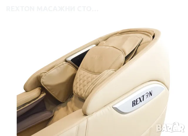 ПРОМОЦИЯ - Професионален масажен стол REXTON Z1-Champagne с 3D масаж, дълга масажна шина и Bluetooth, снимка 4 - Масажори - 55843480