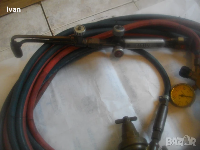 ОКСИЖЕН НЕМСКИ СТАРО КАЧЕСТВО РЕЗАК 47см SIRIUS МАРУЧИ 2Х10м ОРИГИНАЛНИ Ф11мм РЕДУЦИР ВЕНТИЛИ 2бр. , снимка 3 - Други инструменти - 51075815