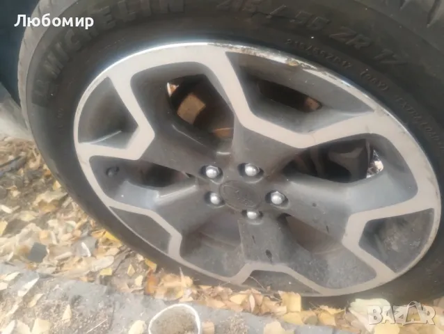 Subaru xv 1брои джанта 7Jx17 5x100 ET48  отвор 56,1мм. налични 3 бр, снимка 3 - Гуми и джанти - 47605923