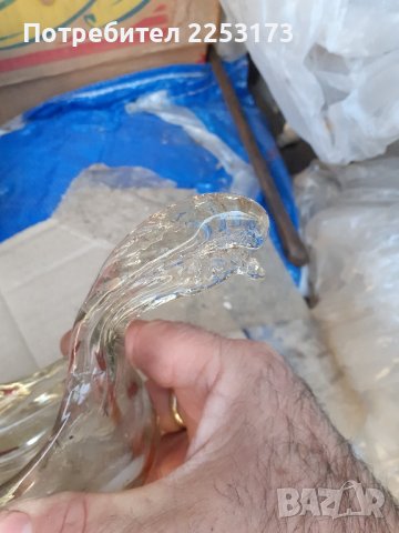 Съветска стъклена птица с ъс забележка, снимка 2 - Декорация за дома - 42633577