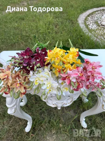 Изкуствени орхидеи – стрък и китка, снимка 1