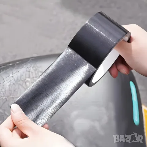 Черна подсилена ремонтна лента 5 cm x 20 m, снимка 5 - Аксесоари и консумативи - 55863866