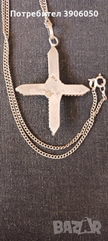 Сребърно кръстче , снимка 3 - Колиета, медальони, синджири - 51273499
