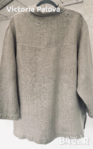 Минималистична риза- сако от груб лен в неутрален нюанс, снимка 10 - Сака - 52935123