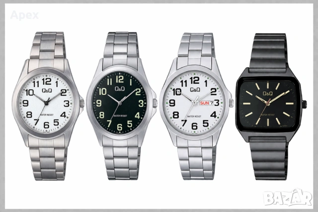 Мъжки Часовници QQ Стоманена Верижка. Качествен Мъжки Часовник Q&Q Японски механизъм MIYOTA.