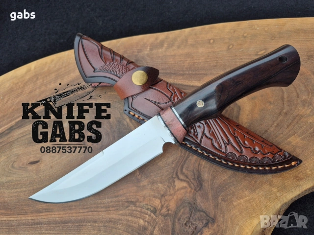 Висококачествен ръчно изработен нож с кожена кания,LN404