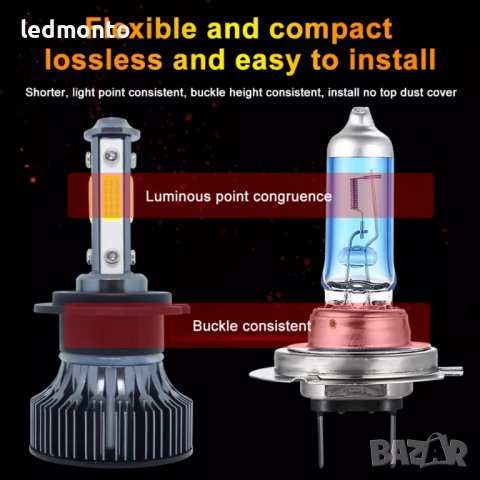 Силни лед крушки h7 лед крушки за кола hb3 , снимка 6 - Аксесоари и консумативи - 37849385