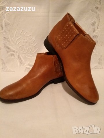 ЕСТЕСТВЕНА КОЖА дамски боти, цвят карамел, снимка 4 - Дамски боти - 31001620