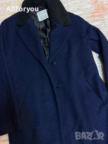 Синьо палто Zara Зара размер С/М, снимка 2 - Палта, манта - 52915661