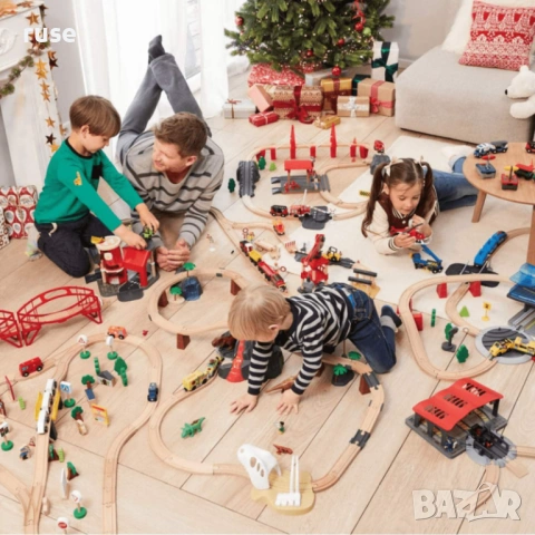 НОВИ! Дървено влакче с релси Град 2.7м, снимка 5 - Влакчета, самолети, хеликоптери - 54220445