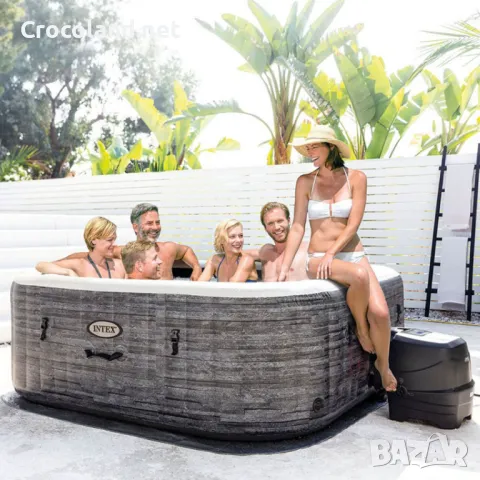 Надуваемо джакузи Intex PureSpa Greystone Bubble Deluxe, 6 места, 239 х 71 см, 170 въздушни струи, т