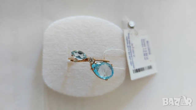 Руски златен пръстен с топази