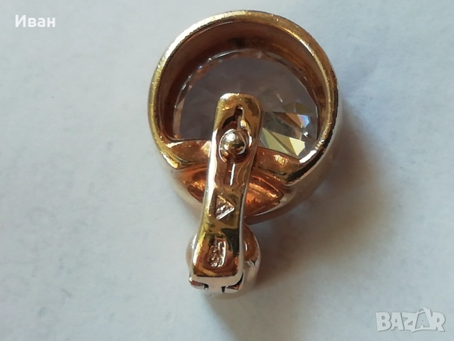 Сребърна висулка с позлата , снимка 3 - Колиета, медальони, синджири - 51522033