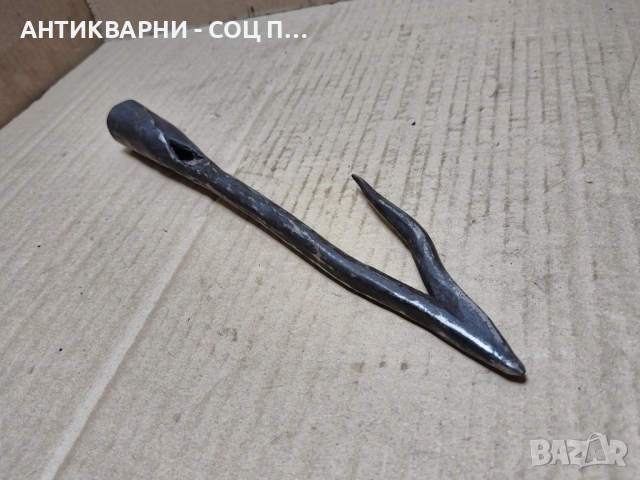 Стара Кована Кука За Камина. , снимка 3 - Антикварни и старинни предмети - 52471306