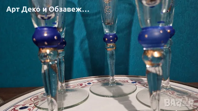 Комплект 5 бр чаши за шампанско, снимка 5 - Чаши - 56241256