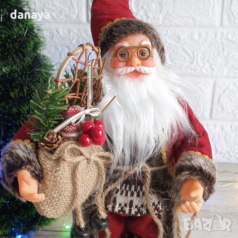 2593 Декоративна коледна фигура Дядо Коледа, 30см, снимка 8 - Декорация за дома - 35415479