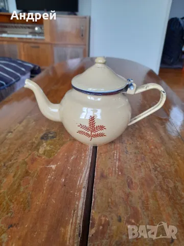 Стар емайлиран чайник #80, снимка 3 - Други ценни предмети - 50326987