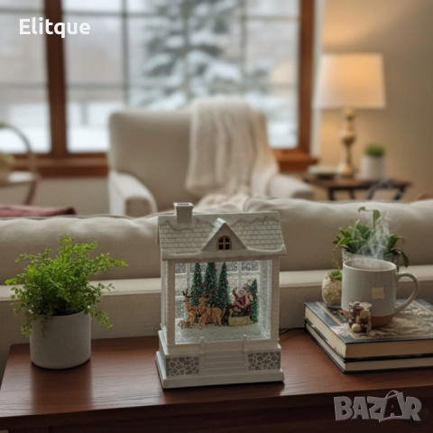 Снежна Коледна къщичка с Дядо Коледа – Идеален празничен акцент, снимка 6 - Други стоки за дома - 52629342