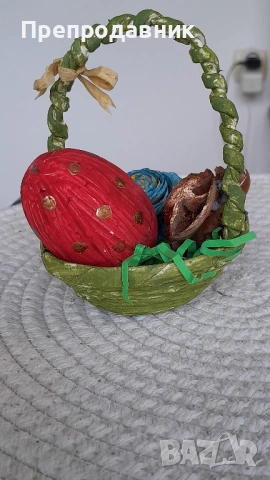 Празнична Ръчно Изработена Кошничка – Великденски Уют, снимка 6 - Декорация за дома - 54003092