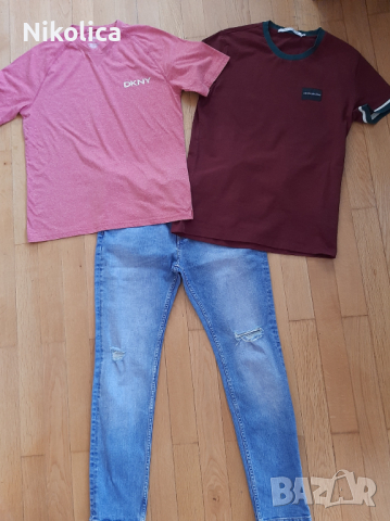 Мъжки къси и дълги дънки Bershka, блузи Calvin Klein, DKNY, Wikiki, размер М. НОВИ или много запазен, снимка 14 - Дънки - 36557726