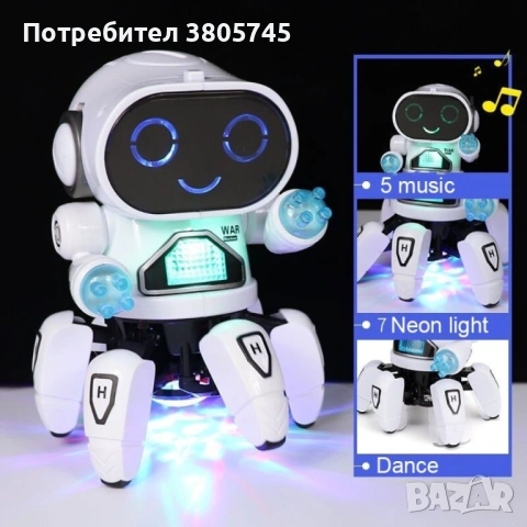 Танцуващ мини робот с LED светлини, снимка 5 - Електрически играчки - 53301283