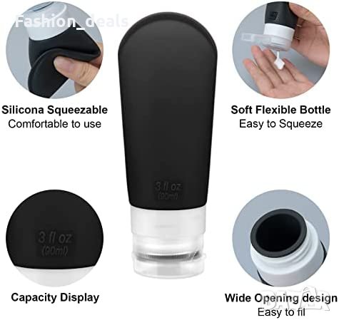 Нов комплект Пътни бутилки за тоалетни принадлежности пътуване козметика, снимка 3 - Други - 40415184