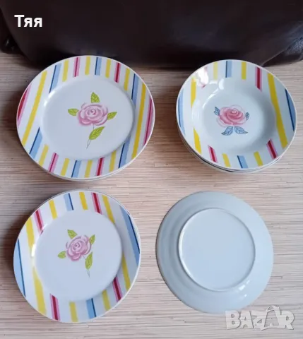 Комплект порцеланови чинии, снимка 2 - Чинии - 47553195