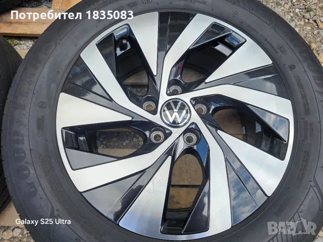 Лети джанти 16ки 5х112 VW + летни гуми 215/60/16 GoodYear, снимка 6 - Гуми и джанти - 56264935