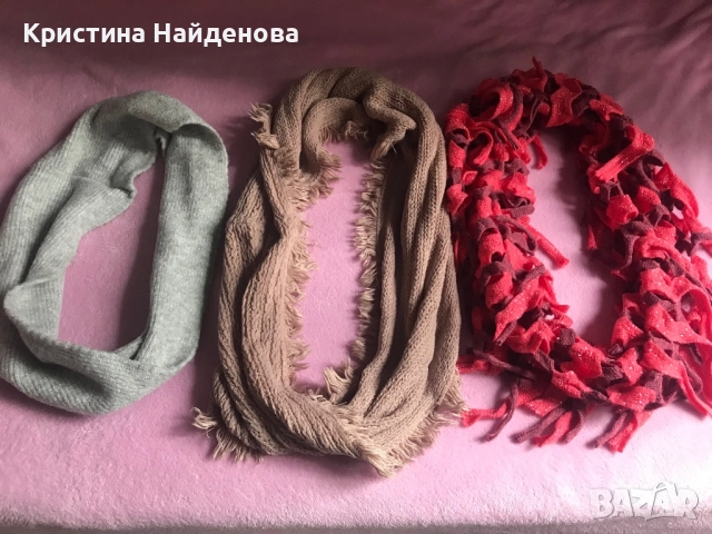 Продавам дамски зимни шалове и шапки, снимка 3 - Шалове - 52704806