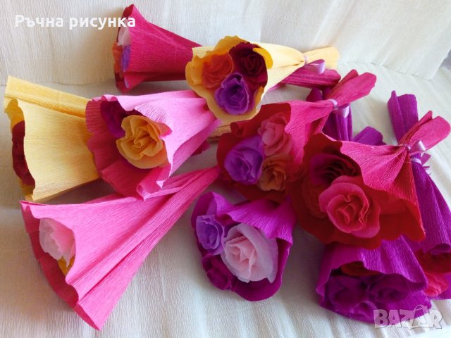 Букет с три рози за  4лв, снимка 2 - Изкуствени цветя - 31985697