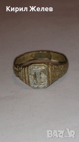 СТАРИНЕН САЧАНЕН ПРЪСТЕН с МОНОГРАМ БУКВА - Т - МАЙСТОРСКА РЪЧНА ИЗРАБОТКА САЧАН 60051, снимка 3 - Антикварни и старинни предмети - 28866724