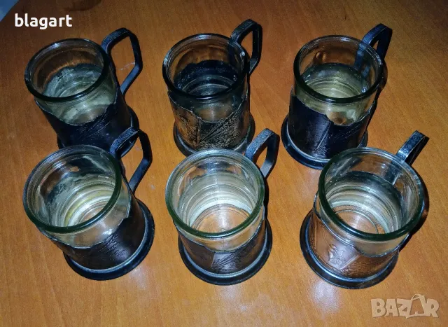 Подстакани посребрени СССР -6 бр., снимка 3 - Антикварни и старинни предмети - 49509027